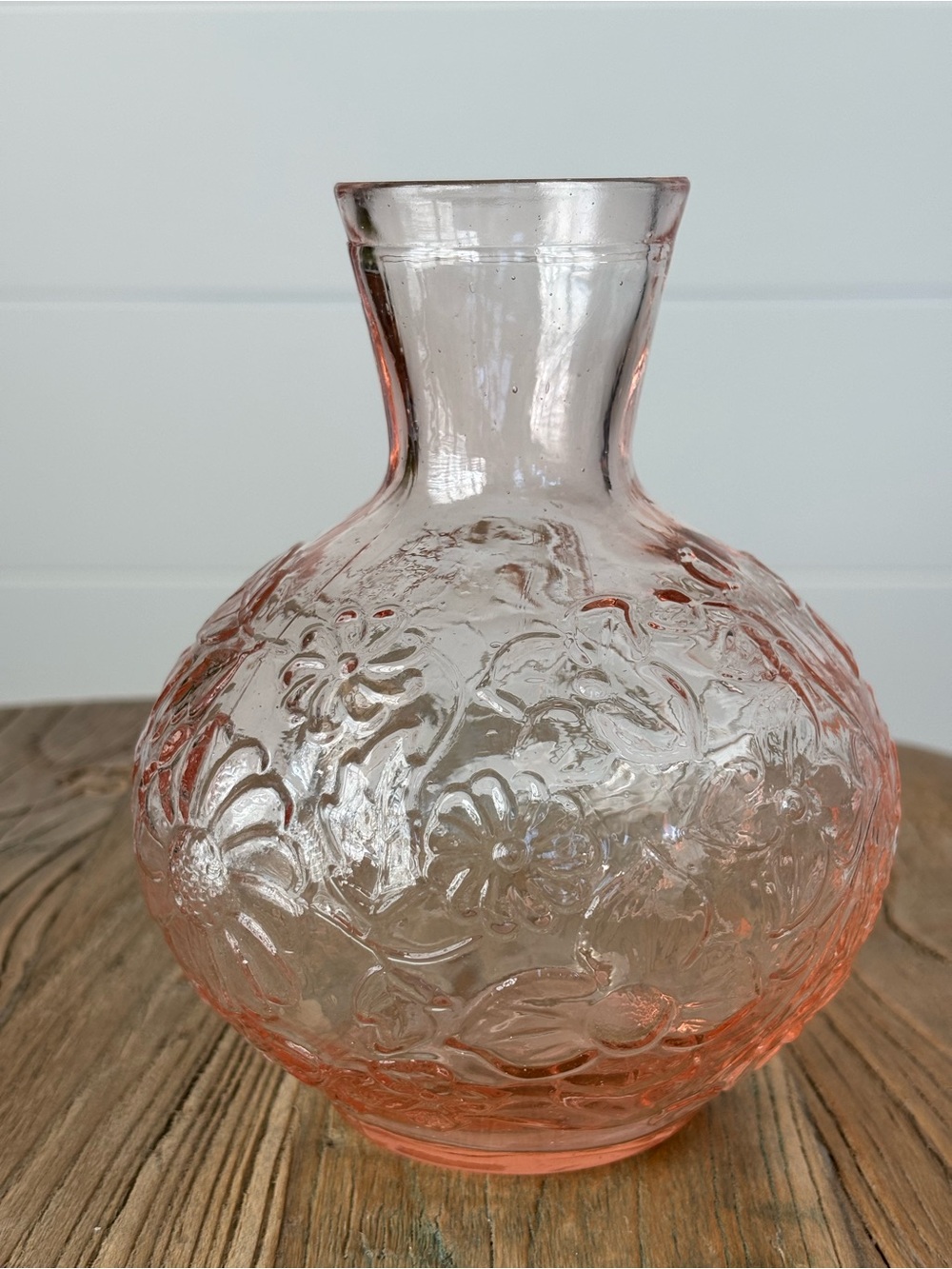Vintage Pink Floral Depression Glass Bedside Carafe "tumble-up" - Picture 5 of 10